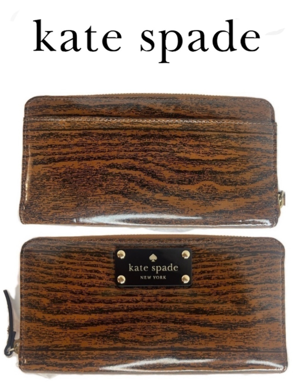 Kate Spade Y2K Wooden Card Catalogue Brontë Vintage Wallet